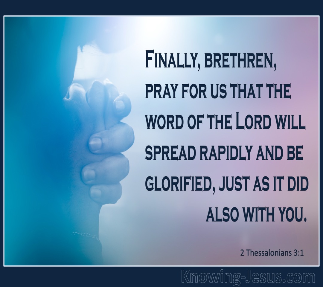 2 Thessalonians 3:1 Prays For Us (navy)